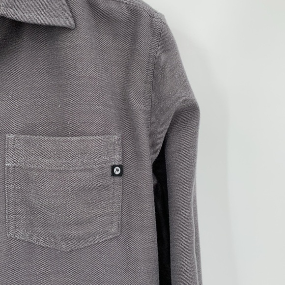 Marmot flannel button front shirt gray grey men soft men Medium M - Picture 2 of 6